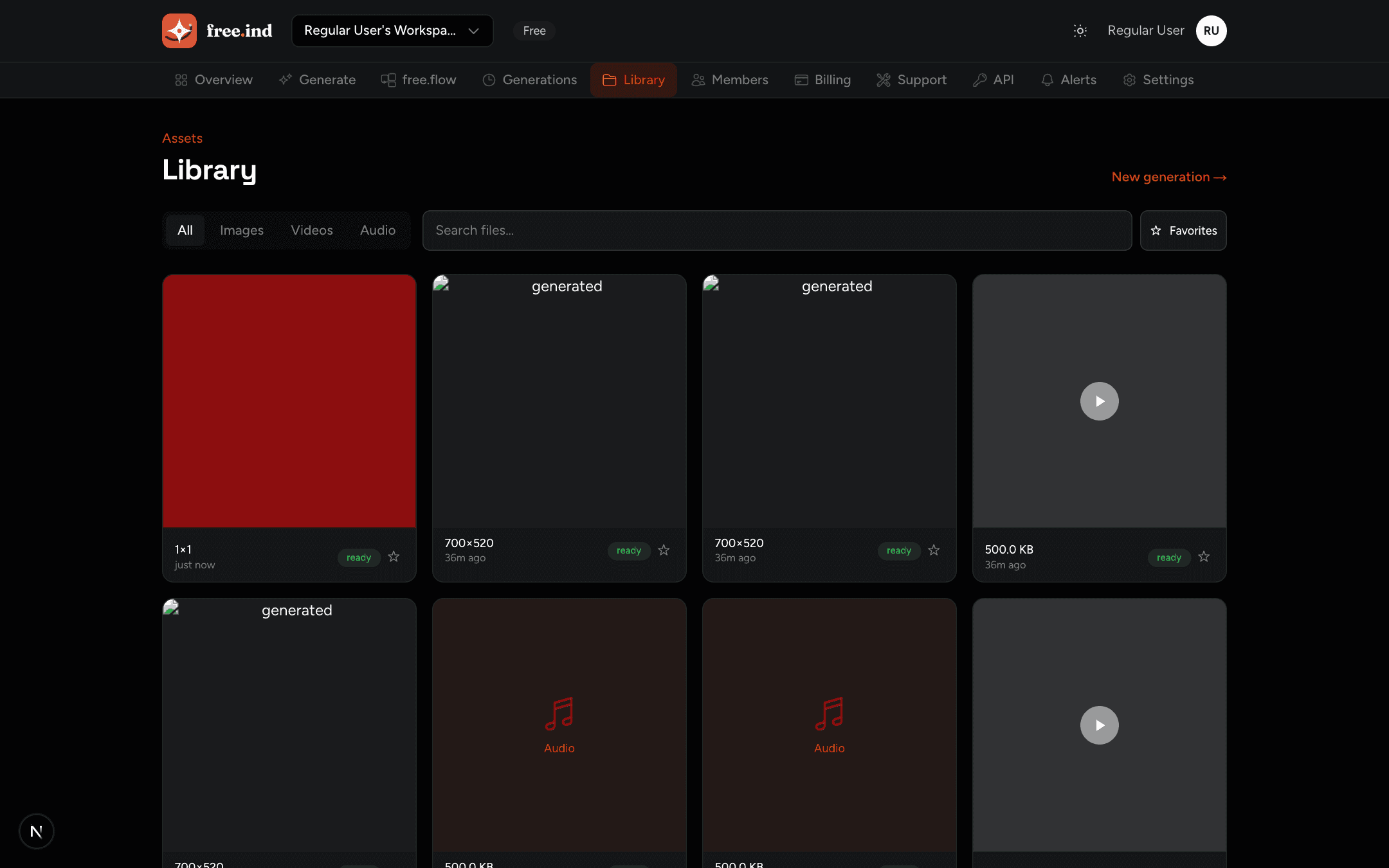 The generated fox image in the asset library